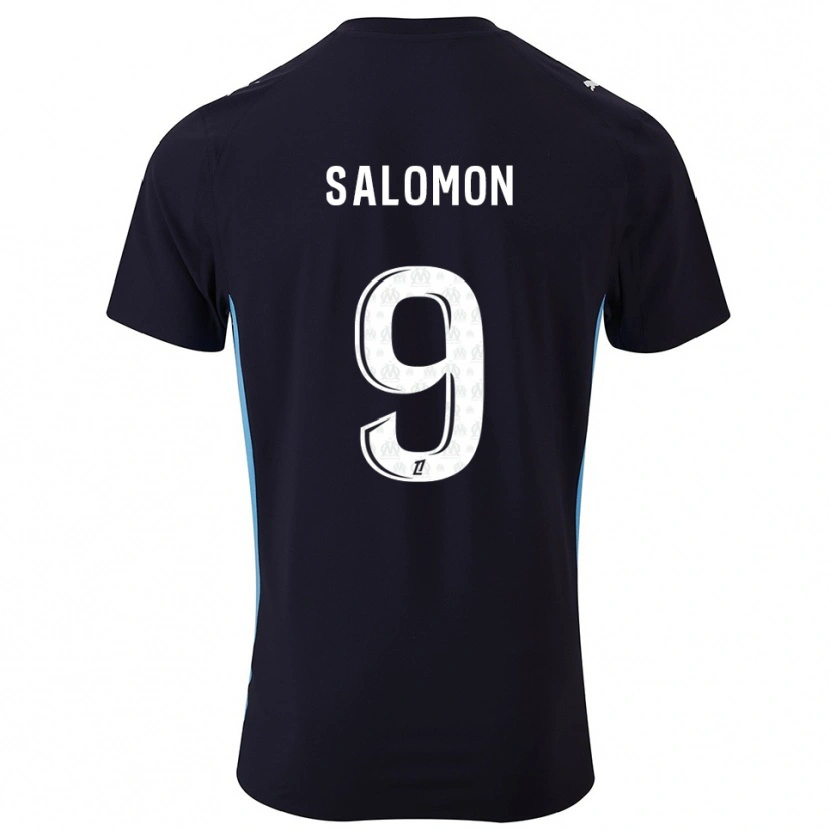 Danxen Kinder Maeva Salomon #9 Schwarz Himmelblau Auswärtstrikot Trikot 2025/26 T-Shirt Österreich