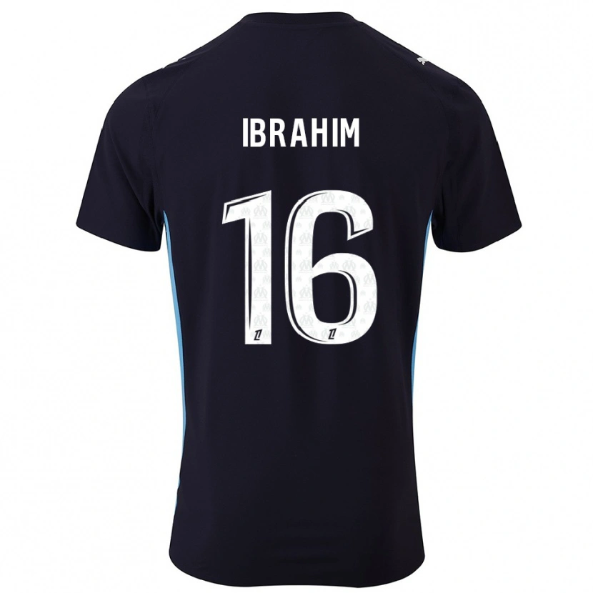 Danxen Kinder Ayman Ibrahim #16 Schwarz Himmelblau Auswärtstrikot Trikot 2025/26 T-Shirt Österreich