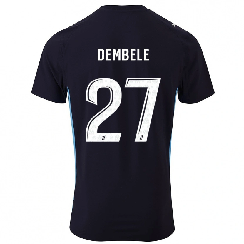 Danxen Kinder Coumba Dembélé #27 Schwarz Himmelblau Auswärtstrikot Trikot 2025/26 T-Shirt Österreich