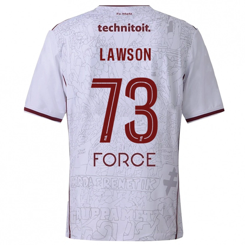 Danxen Kinder Yannis Lawson #73 Weiß Burgunderrot Auswärtstrikot Trikot 2025/26 T-Shirt Österreich