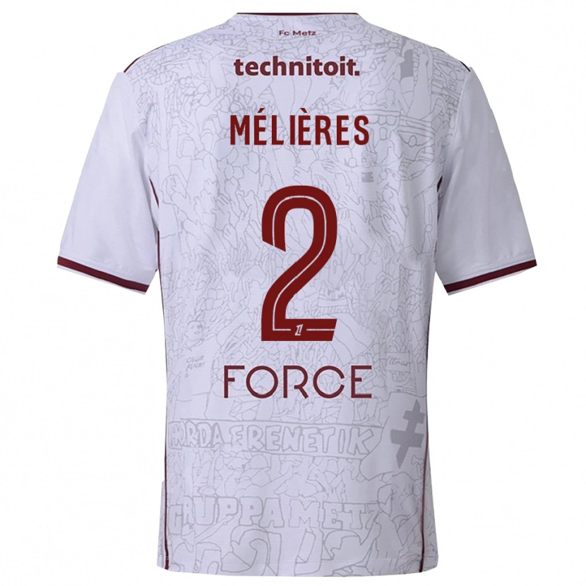 Danxen Kinder Cléo Mélières #2 Weiß Burgunderrot Auswärtstrikot Trikot 2025/26 T-Shirt Österreich