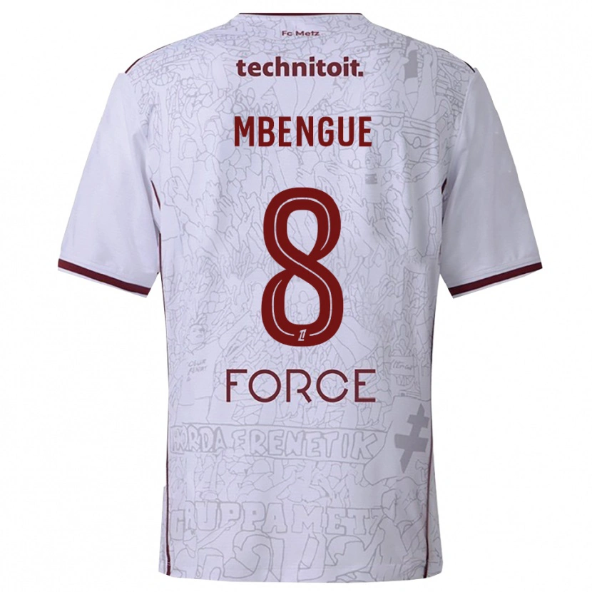 Danxen Kinder Seynabou Mbengue #8 Weiß Burgunderrot Auswärtstrikot Trikot 2025/26 T-Shirt Österreich