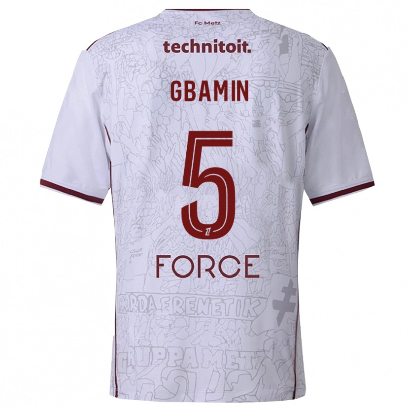 Danxen Kinder Jean-Philippe Gbamin #5 Weiß Burgunderrot Auswärtstrikot Trikot 2025/26 T-Shirt Österreich