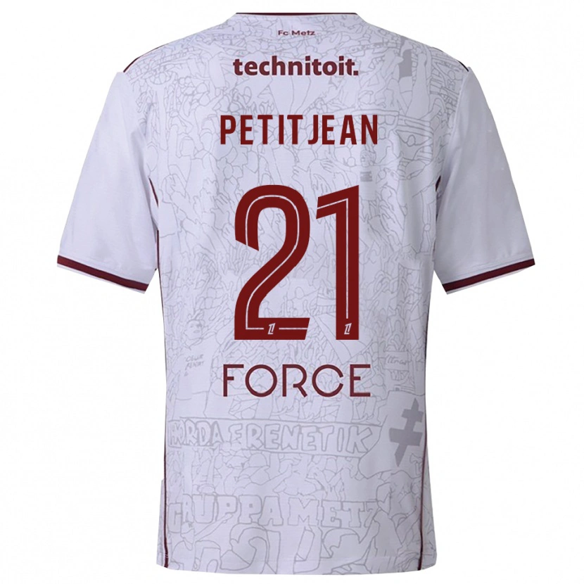 Danxen Kinder Clara Petitjean #21 Weiß Burgunderrot Auswärtstrikot Trikot 2025/26 T-Shirt Österreich