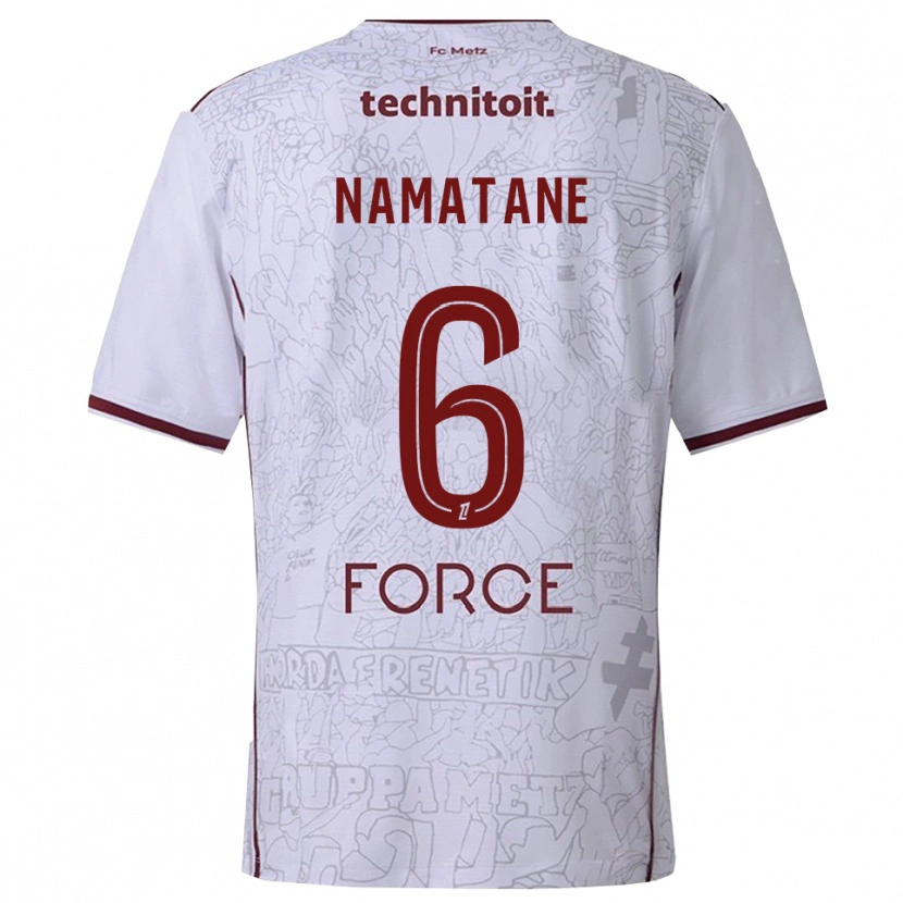 Danxen Kinder Joseph Namatane #6 Weiß Burgunderrot Auswärtstrikot Trikot 2025/26 T-Shirt Österreich