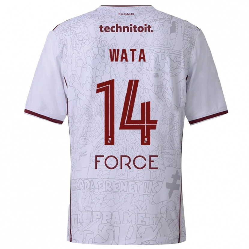 Danxen Kinder Xavier Wata #14 Weiß Burgunderrot Auswärtstrikot Trikot 2025/26 T-Shirt Österreich