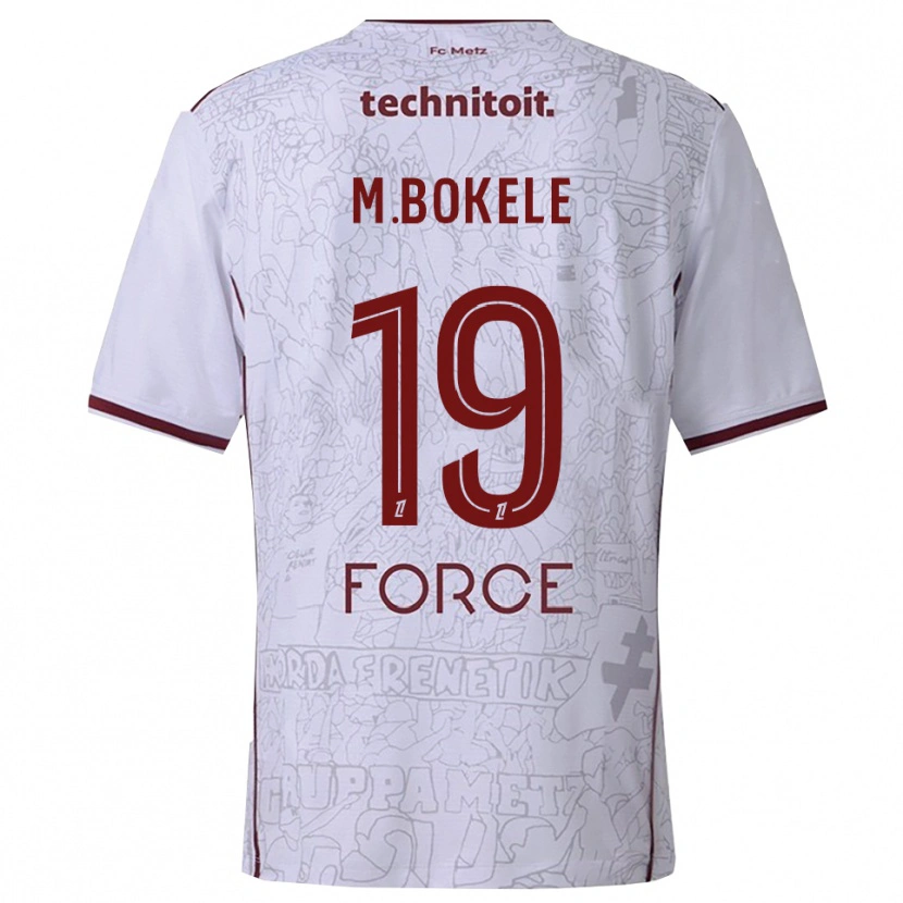 Danxen Kinder Morgan Bokele #19 Weiß Burgunderrot Auswärtstrikot Trikot 2025/26 T-Shirt Österreich