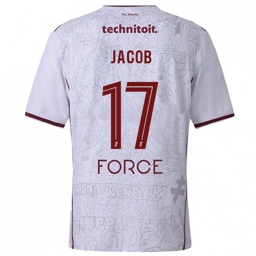 Danxen Kinder Lisa Jacob #17 Weiß Burgunderrot Auswärtstrikot Trikot 2025/26 T-Shirt Österreich