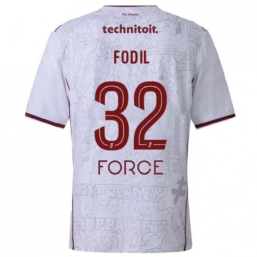 Danxen Kinder Maria Fodil #32 Weiß Burgunderrot Auswärtstrikot Trikot 2025/26 T-Shirt Österreich