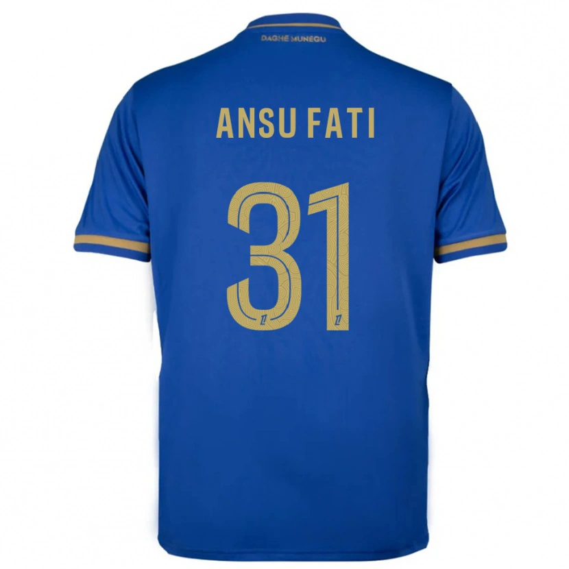 Danxen Kinder Ansu Fati #31 Blau Gold Auswärtstrikot Trikot 2025/26 T-Shirt Österreich