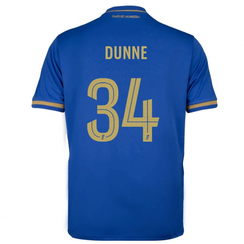 Danxen Kinder David Dunne #34 Blau Gold Auswärtstrikot Trikot 2025/26 T-Shirt Österreich