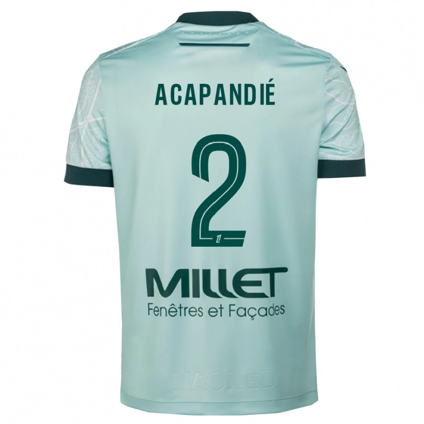 Danxen Kinder Mathieu Acapandié #2 Grün Weiß Auswärtstrikot Trikot 2025/26 T-Shirt Österreich