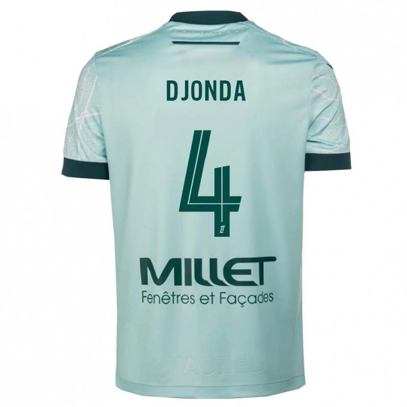 Danxen Kinder Christian Djonda #4 Grün Weiß Auswärtstrikot Trikot 2025/26 T-Shirt Österreich