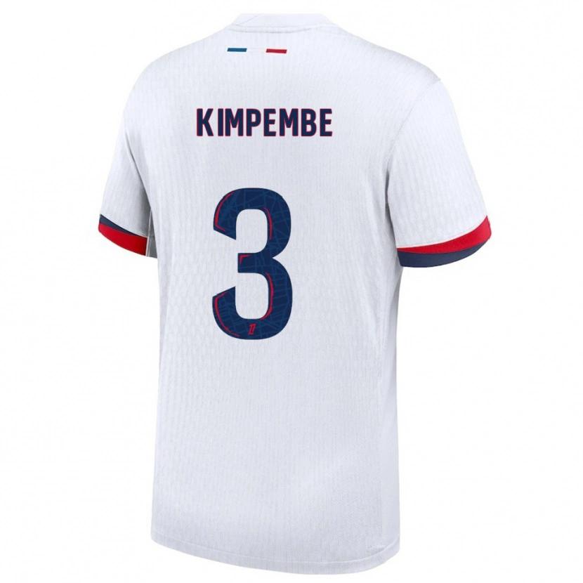 Danxen Kinder Presnel Kimpembe #3 Weiß Rot Auswärtstrikot Trikot 2025/26 T-Shirt Österreich