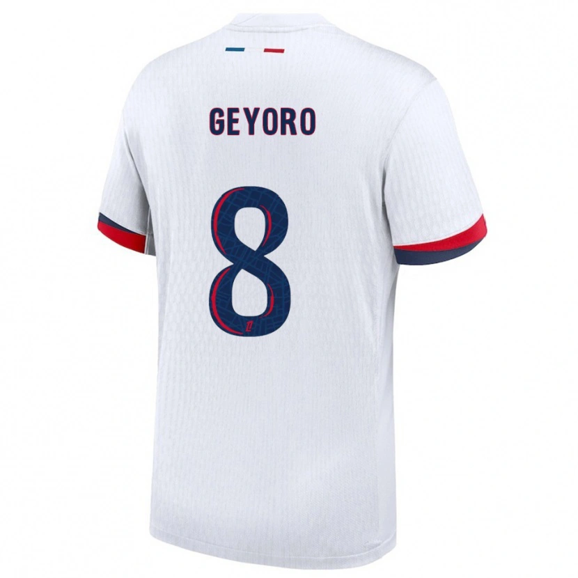 Danxen Kinder Grace Geyoro #8 Weiß Rot Auswärtstrikot Trikot 2025/26 T-Shirt Österreich
