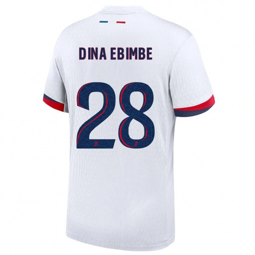 Danxen Kinder Eric Junior Dina Ebimbe #28 Weiß Rot Auswärtstrikot Trikot 2025/26 T-Shirt Österreich