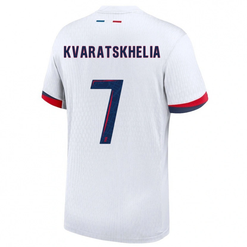 Danxen Kinder Khvicha Kvaratskhelia #7 Weiß Rot Auswärtstrikot Trikot 2025/26 T-Shirt Österreich