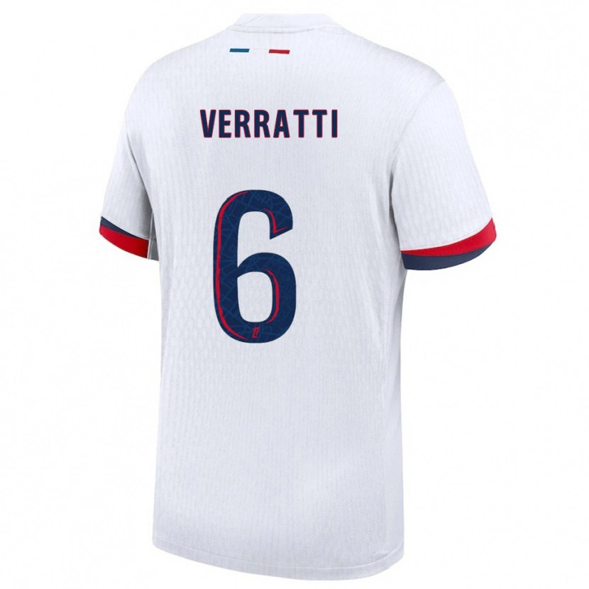 Danxen Kinder Marco Verratti #6 Weiß Rot Auswärtstrikot Trikot 2025/26 T-Shirt Österreich