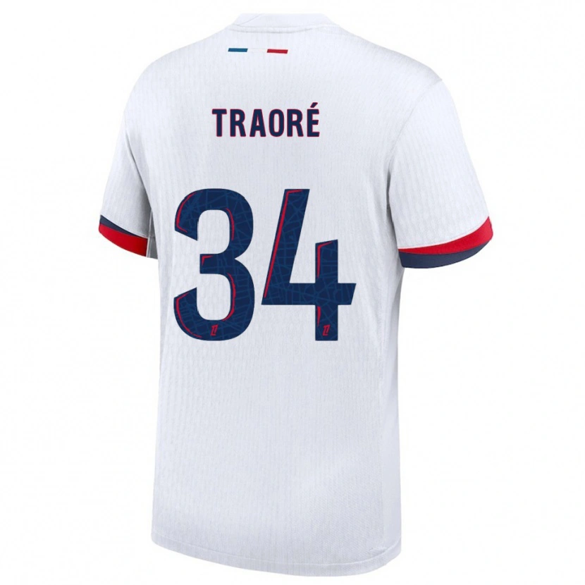 Danxen Kinder Naolia Traoré #34 Weiß Rot Auswärtstrikot Trikot 2025/26 T-Shirt Österreich