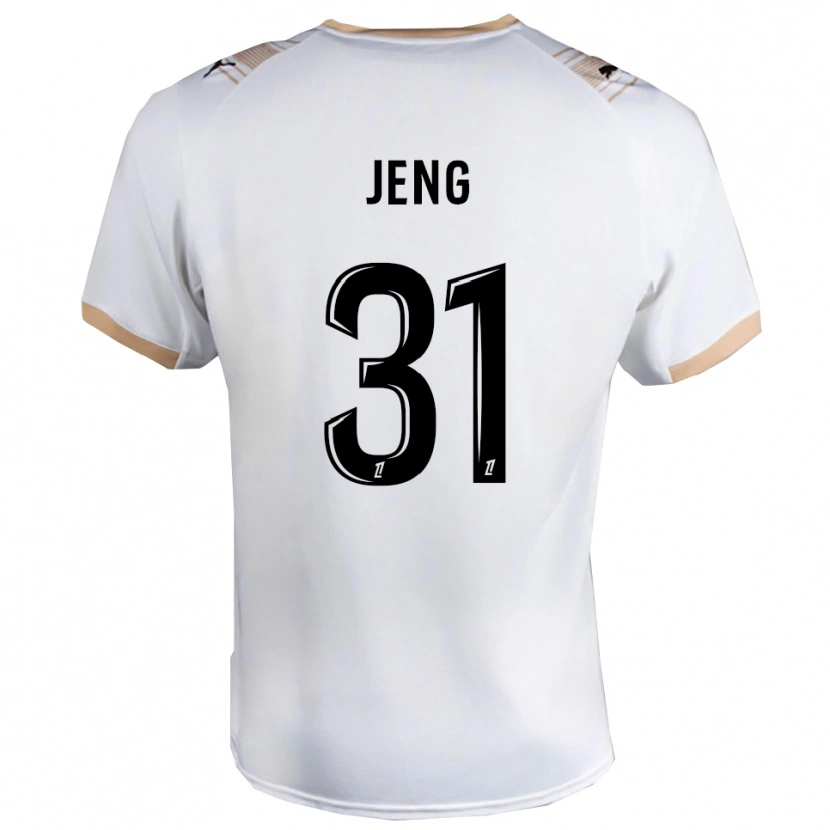 Danxen Kinder Malcolm Jeng #31 Weiß Schwarz Auswärtstrikot Trikot 2025/26 T-Shirt Österreich