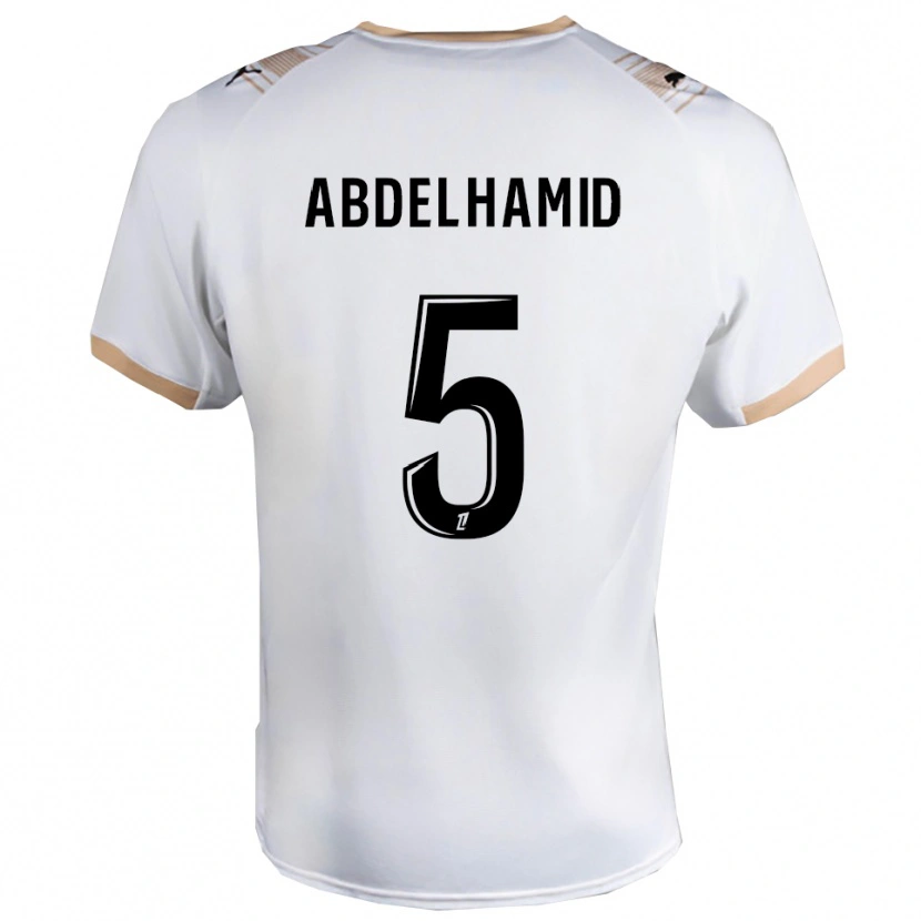 Danxen Kinder Yunis Abdelhamid #5 Weiß Schwarz Auswärtstrikot Trikot 2025/26 T-Shirt Österreich