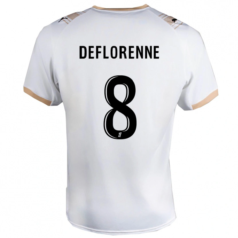 Danxen Kinder Théo Deflorenne #8 Weiß Schwarz Auswärtstrikot Trikot 2025/26 T-Shirt Österreich