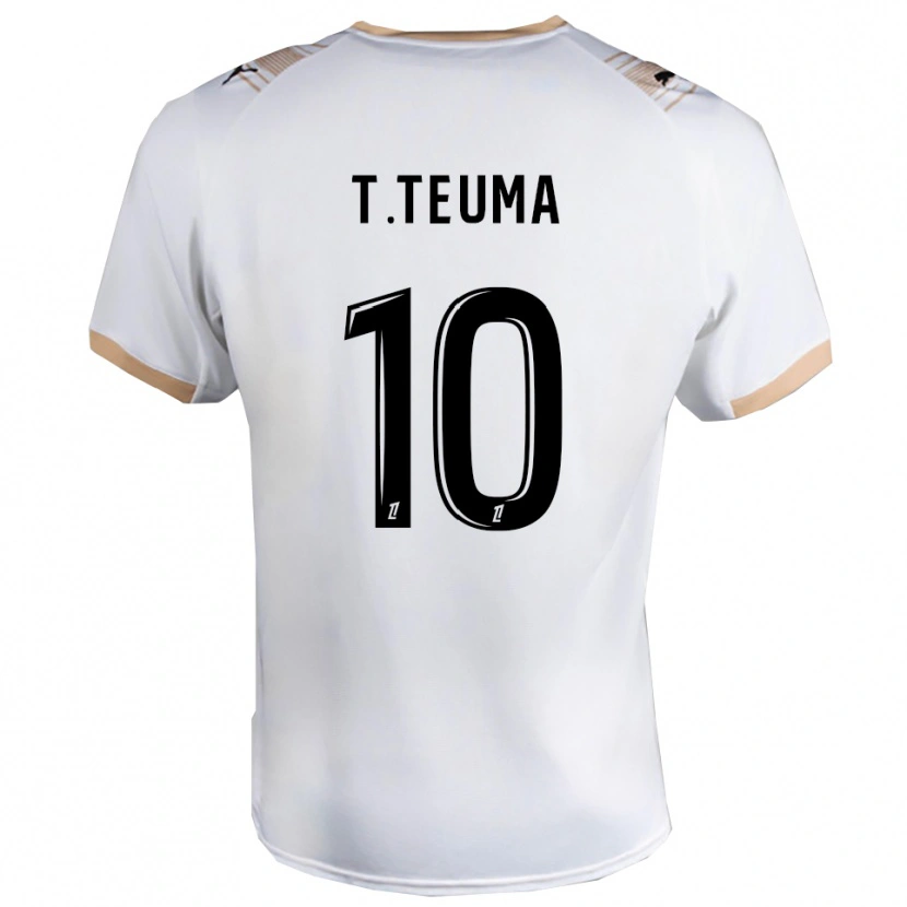 Danxen Kinder Teddy Teuma #10 Weiß Schwarz Auswärtstrikot Trikot 2025/26 T-Shirt Österreich