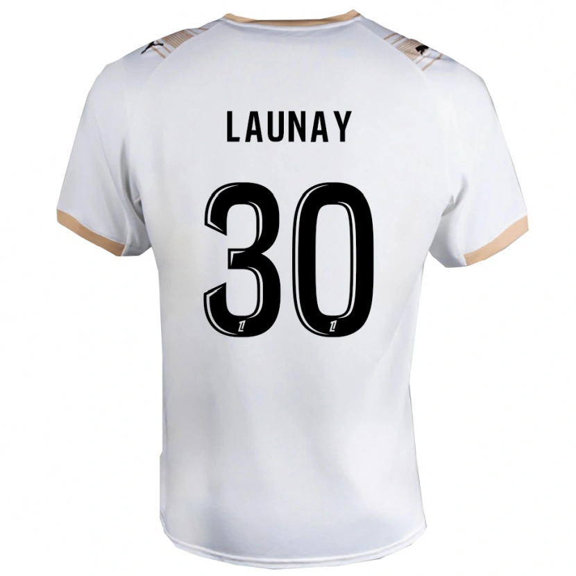 Danxen Kinder Elisa Launay #30 Weiß Schwarz Auswärtstrikot Trikot 2025/26 T-Shirt Österreich