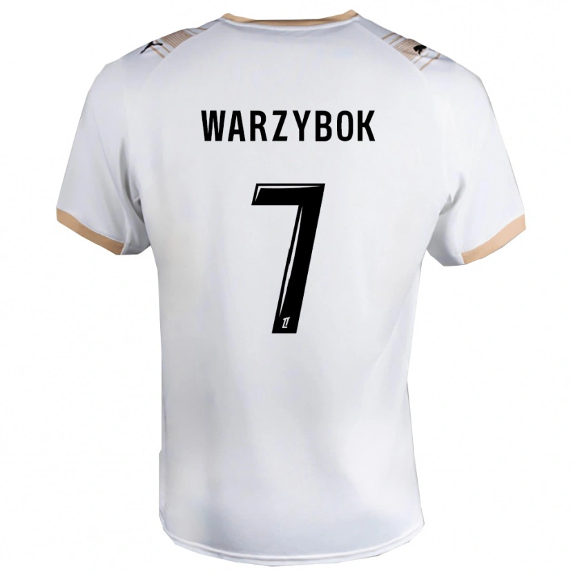 Danxen Kinder Olivier Warzybok #7 Weiß Schwarz Auswärtstrikot Trikot 2025/26 T-Shirt Österreich