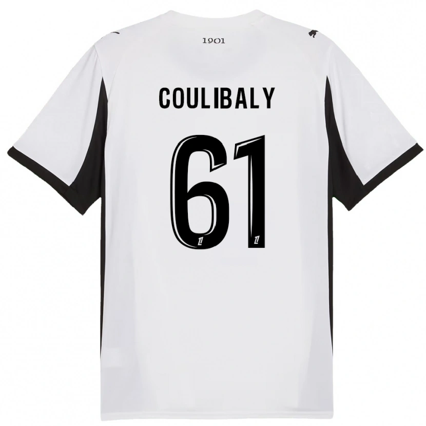 Danxen Kinder Joël-Emmanuel Coulibaly #61 Weiß Schwarz Auswärtstrikot Trikot 2025/26 T-Shirt Österreich