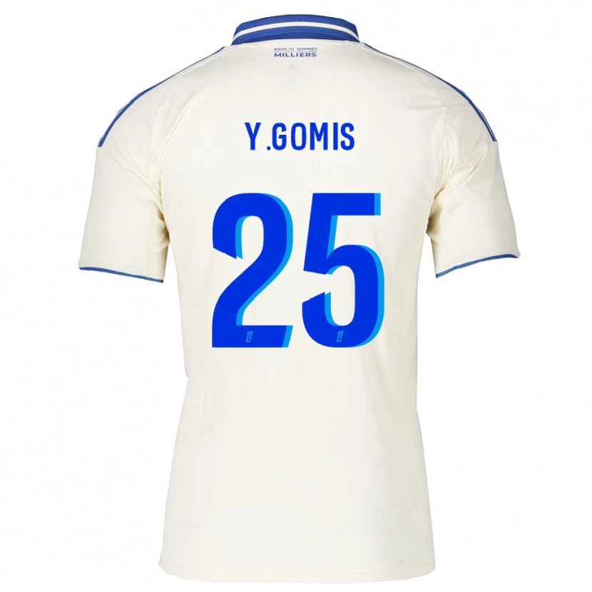 Danxen Kinder Yoni Gomis #25 Champagner Blau Auswärtstrikot Trikot 2025/26 T-Shirt Österreich