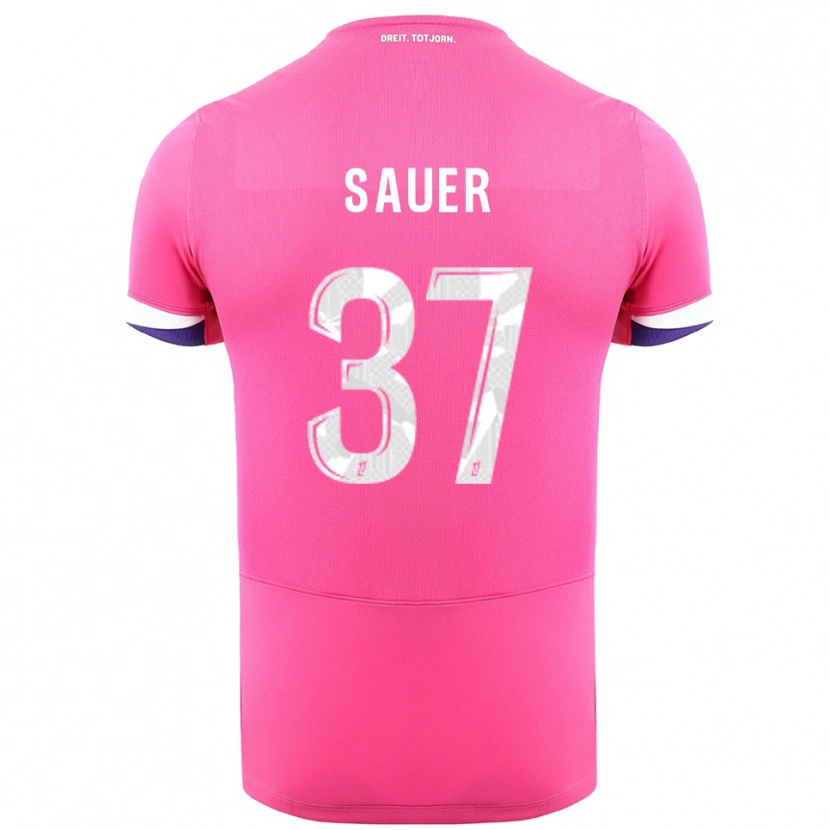 Danxen Kinder Mario Sauer #37 Rosa Weiß Auswärtstrikot Trikot 2025/26 T-Shirt Österreich