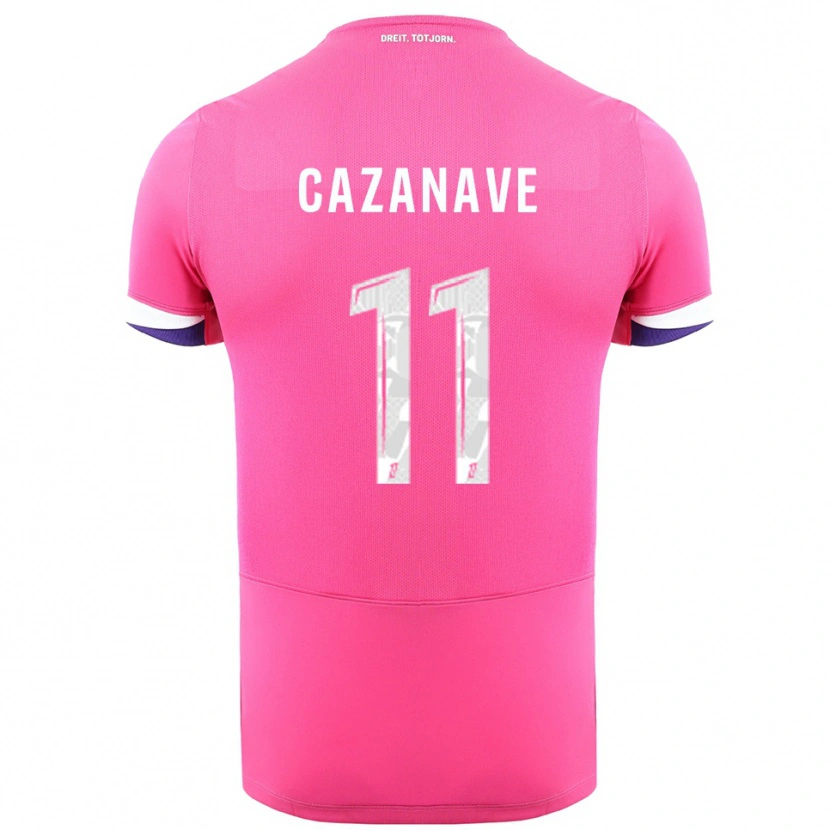 Danxen Kinder Julie Cazanave #11 Rosa Weiß Auswärtstrikot Trikot 2025/26 T-Shirt Österreich