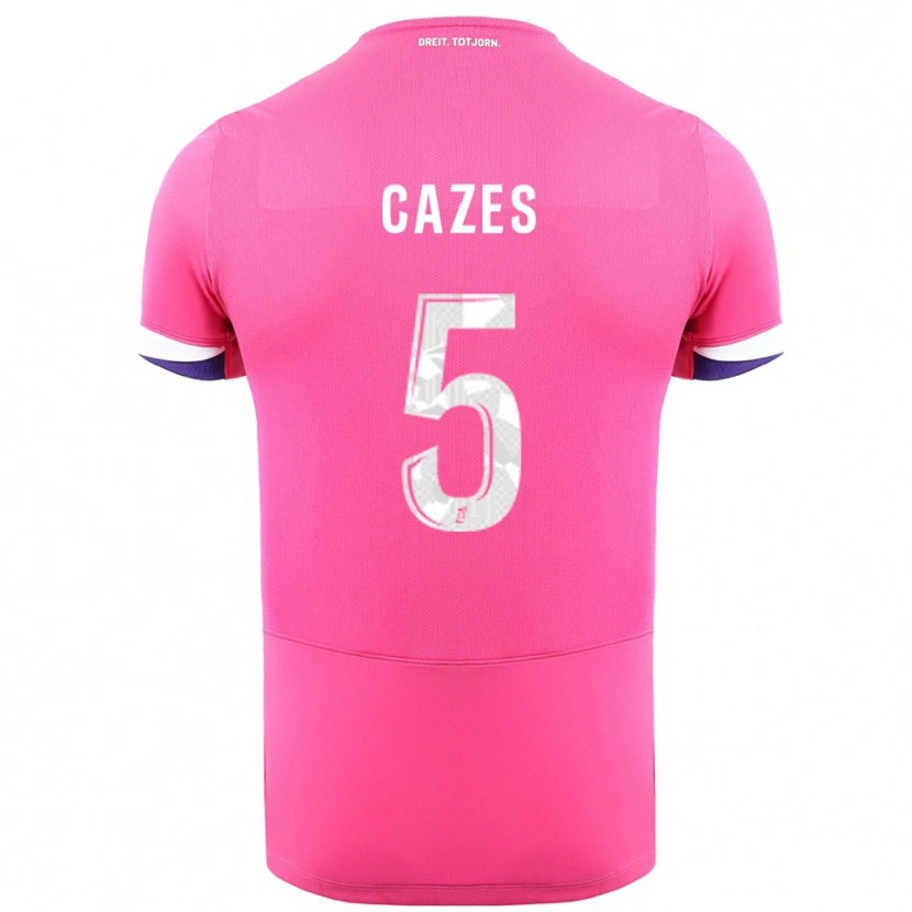 Danxen Kinder Manon Cazes #5 Rosa Weiß Auswärtstrikot Trikot 2025/26 T-Shirt Österreich