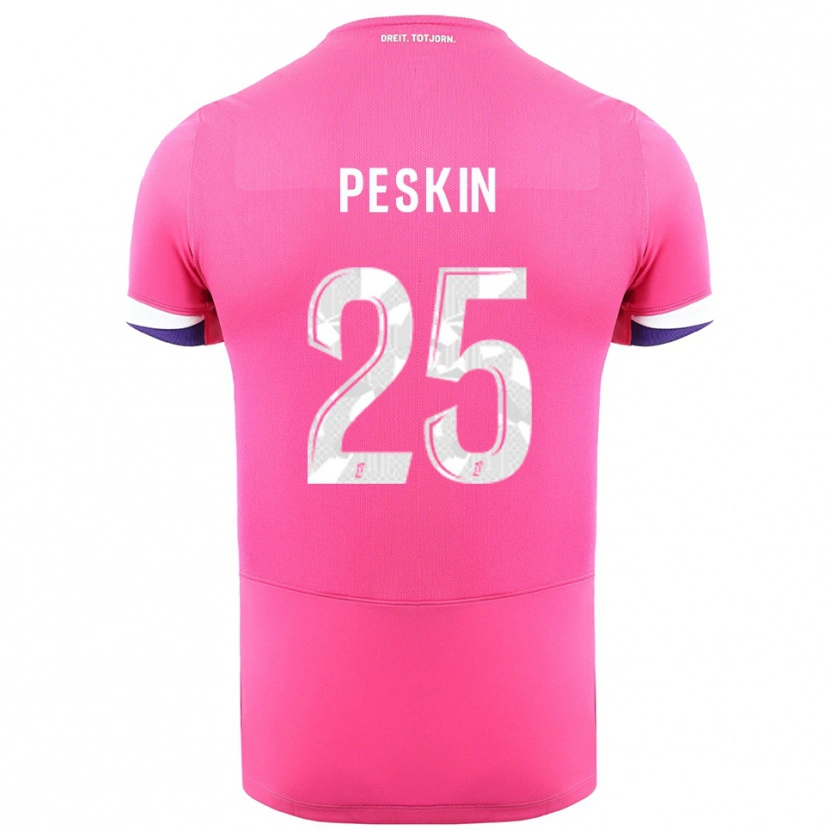Danxen Kinder Kelso Peskin #25 Rosa Weiß Auswärtstrikot Trikot 2025/26 T-Shirt Österreich
