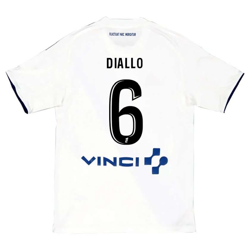 Danxen Kinder Ibrahim Diallo #6 Weiß Blau Auswärtstrikot Trikot 2025/26 T-Shirt Österreich