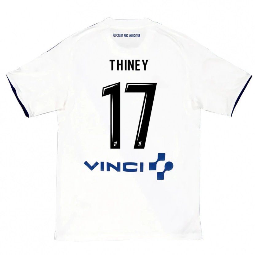 Danxen Kinder Gaëtane Thiney #17 Weiß Blau Auswärtstrikot Trikot 2025/26 T-Shirt Österreich