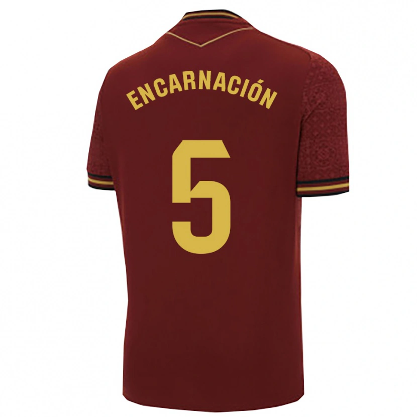 Danxen Kinder Encarnación Picardo Amaya #5 Burgunderrot Gold Auswärtstrikot Trikot 2025/26 T-Shirt Österreich
