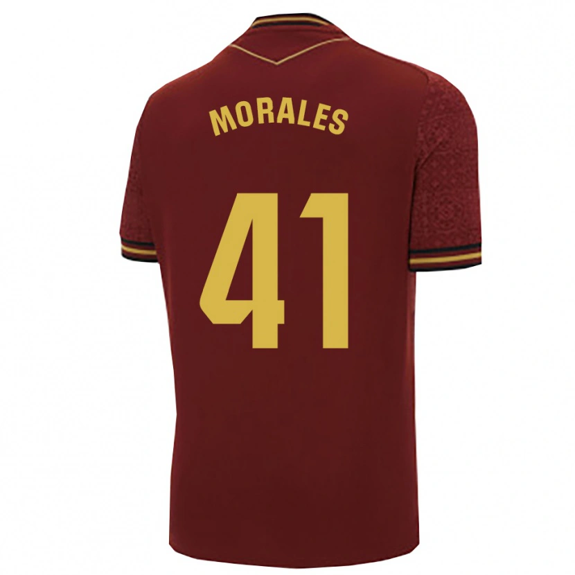 Danxen Kinder Luis Morales #41 Burgunderrot Gold Auswärtstrikot Trikot 2025/26 T-Shirt Österreich