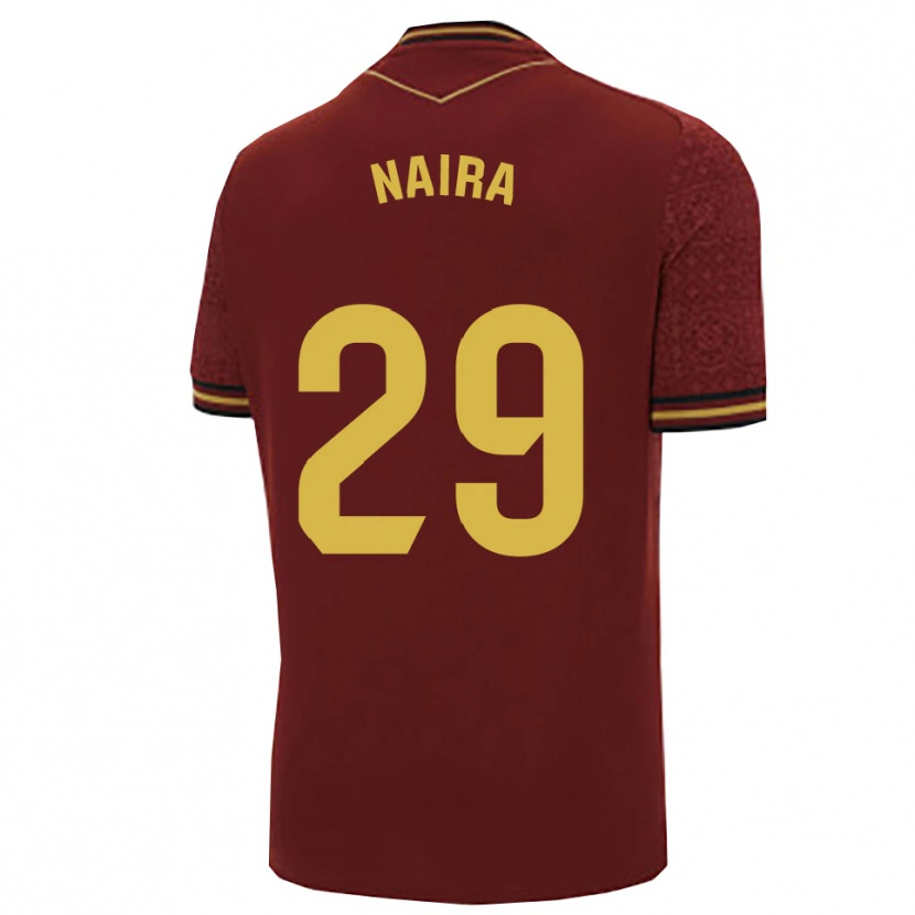Danxen Kinder Naira Aguilar Acedo #29 Burgunderrot Gold Auswärtstrikot Trikot 2025/26 T-Shirt Österreich