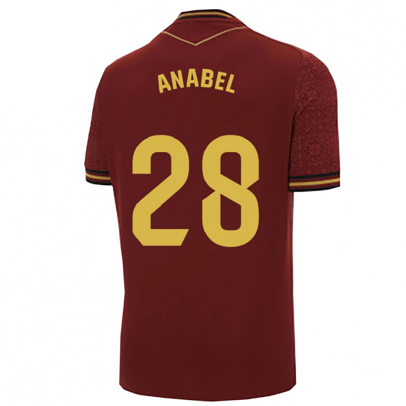 Danxen Kinder Anabel Roman García #28 Burgunderrot Gold Auswärtstrikot Trikot 2025/26 T-Shirt Österreich