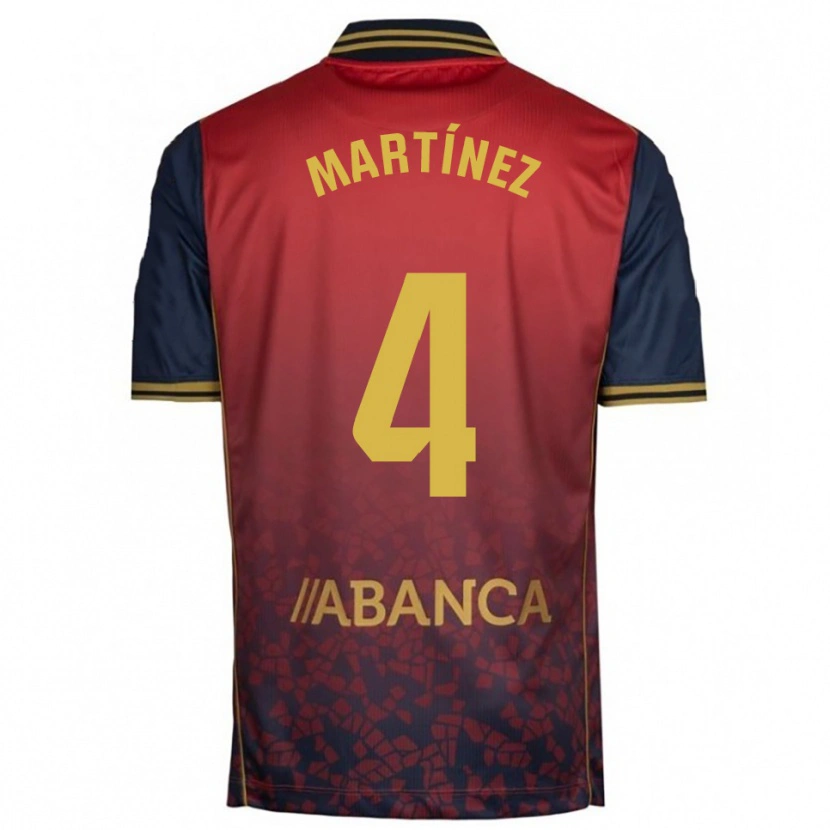 Danxen Kinder Pablo Martínez #4 Rot Marine Auswärtstrikot Trikot 2025/26 T-Shirt Österreich