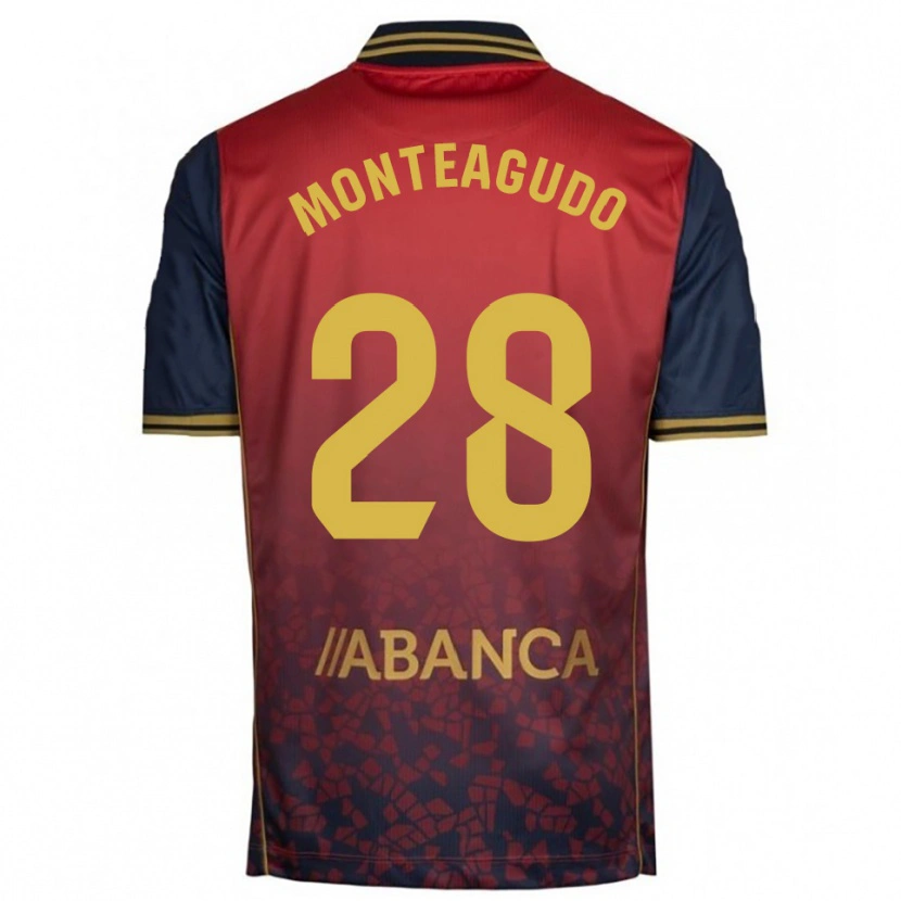 Danxen Kinder Paula Monteagudo #28 Rot Marine Auswärtstrikot Trikot 2025/26 T-Shirt Österreich