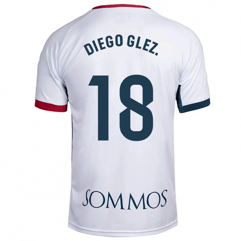 Danxen Kinder Diego González #18 Weiß Rot Auswärtstrikot Trikot 2025/26 T-Shirt Österreich