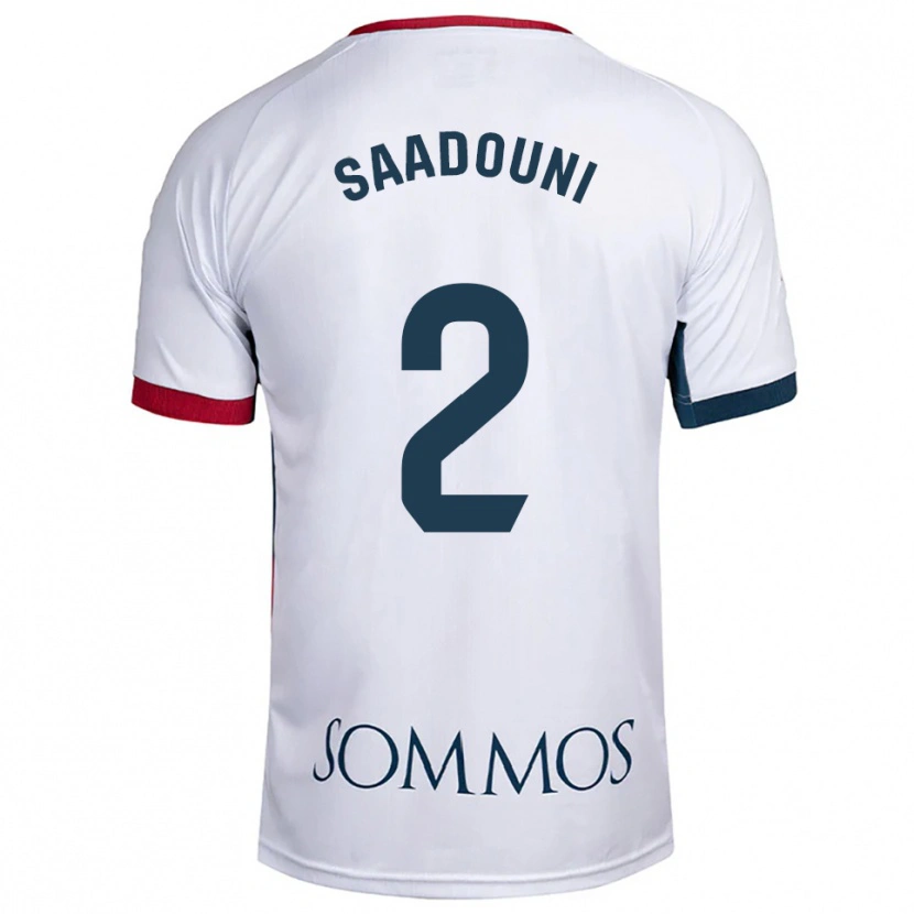 Danxen Kinder Mohammed Saadouni #2 Weiß Rot Auswärtstrikot Trikot 2025/26 T-Shirt Österreich