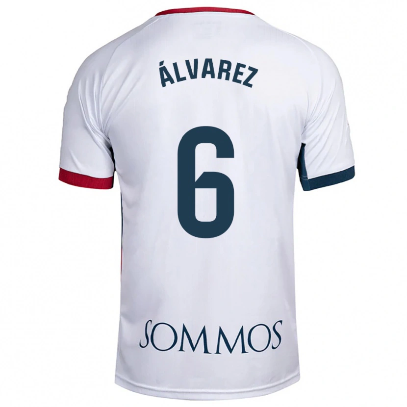 Danxen Kinder Jesús Álvarez #6 Weiß Rot Auswärtstrikot Trikot 2025/26 T-Shirt Österreich