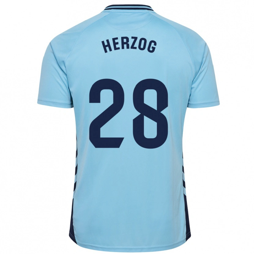 Danxen Kinder Juanma Herzog #28 Himmelblau Auswärtstrikot Trikot 2025/26 T-Shirt Österreich