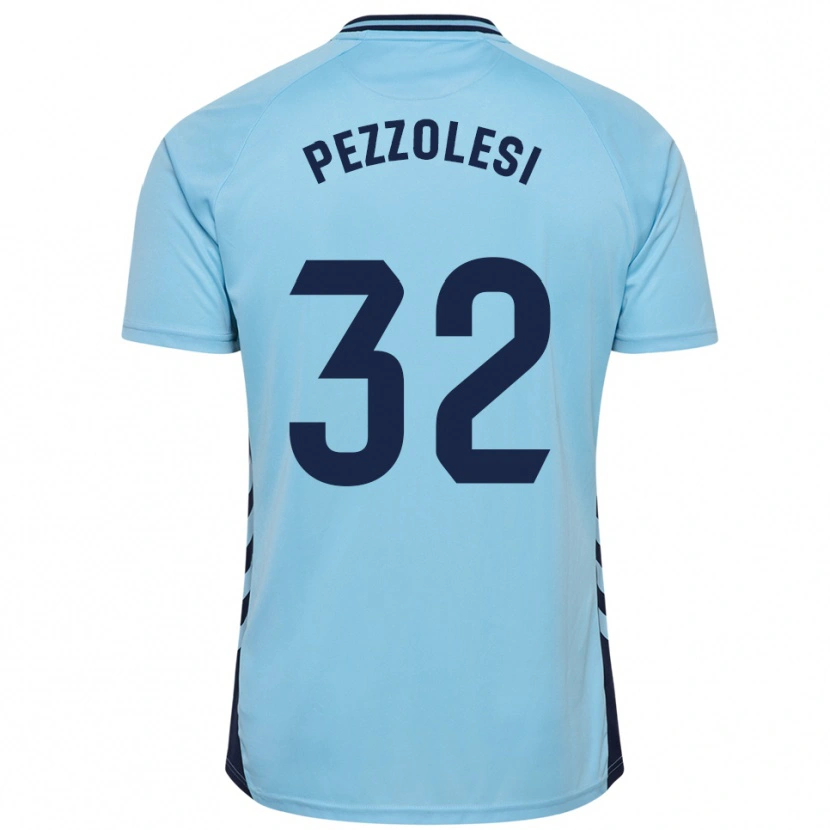 Danxen Kinder Valentín Pezzolesi #32 Himmelblau Auswärtstrikot Trikot 2025/26 T-Shirt Österreich