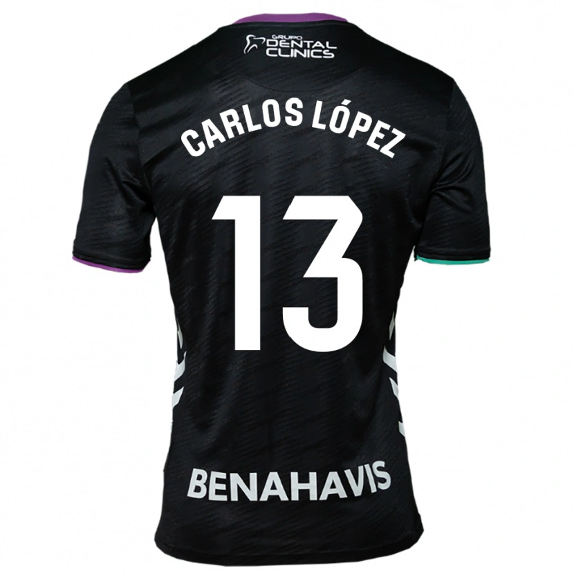 Danxen Kinder Carlos López #13 Schwarz Lila Grün Auswärtstrikot Trikot 2025/26 T-Shirt Österreich