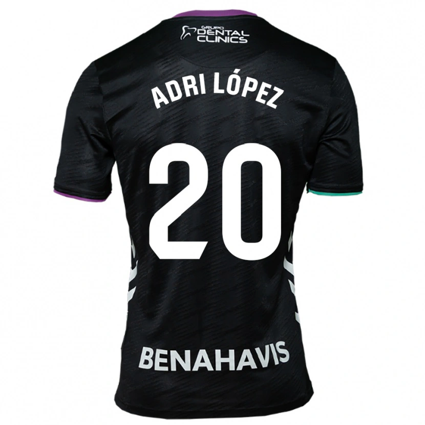Danxen Kinder Adri López #20 Schwarz Lila Grün Auswärtstrikot Trikot 2025/26 T-Shirt Österreich